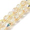 Electroplate Glass Beads Strands, Bicone, Half Plated, Faceted, Golden Plated, 9x7.5mm, Hole: 1.2mm, about 46pcs/strand, 15.91 inch(40.4cm)