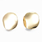 Brass Stud Earring Findings, Cadmium Free & Nickel Free & Lead Free, with Loop, Real 18K Gold Plated, 15x15mm, Hole: 2mm, Pin: 0.7mm