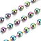 Ion Plating(IP) 304 Stainless Steel Ball Chains, with Spool, Round, Rainbow Color, 2mm, about 32.8 Feet(10m)/roll