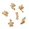 304 Stainless Steel ABS Imitation Pearl Pendants, Ocean Collection Charms, Ion Plating(IP), Real 18K Gold Plated, with Jump Ring, Mixed Shapes, 8.5~14.5x5.5~12x3~4mm, Hole: 2.4mm