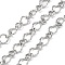 Tarnish Resistant 304 Stainless Steel Textured Twist Oval Link Chains, Unwelded, with Spool, Stainless Steel Color, 13.5x10x1.7mm, 9.5x7x1.7mm
