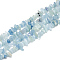 Natural Aquamarine Beads Strands, Chip, 3~11x3~5x1~4mm, Hole: 1mm, about 380~400pcs/strand, 33 inch
