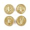 Brass Beads, Long-Lasting Plated, Cadmium Free & Lead Free, Rack Plating, Flat Round, Real 18K Gold Plated, 14.5~15x4.5~7mm, Hole: 1.5~1.6mm