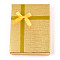Cardboard Jewelry Necklace Boxes, with White Sponge, for Jewelry Gift Packaging, Rectangle with Bowknot, Gold, 16x12x3.1cm, inside: 15.2×11.2cm.