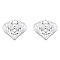 Non-Tarnish 201 Stainless Steel Pendants, Heart with Wolf & Trinity Knot, Stainless Steel Color, 19x20.5x2.5mm, Hole: 2.5mm