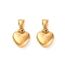 304 Stainless Steel Charms, Heart Charm, Ion Plating(IP), Golden, 12.5x10.5x4.5mm, Hole: 5.5x3.5mm