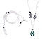 Adjustable Braided Nylon Cord and Waxed Cotton Thread Cords Macrame Pouch Necklace Making, Interchangeable Stone, with Glass Beads, White, 18-7/8 inch(48cm)
