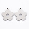 Non-Tarnish 201 Stainless Steel Pendants, Cut, Flower, Stainless Steel Color, 19x17.5x1mm, Hole: 1.6mm