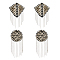 4Pcs 2 Styles Fashionable Tassel Epaulettes, Rivet Shoulder Badge, with Iron Chains, Plastic, Cloth Findings, Platinum, 145~205x91~92x10.5~21.5mm, 2pcs/style