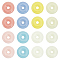 16Pcs 8 Colors Synthetic Luminous Stone Pendants, Glow in Dark, Donut Charms, Dyed, Mixed Color, 30x7.5mm, Hole: 6.2mm, 2pcs/color
