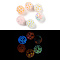 Handmade Luminous Polymer Clay Rhinestone Fancy Beads, Pen Focal Beads, with Acrylic Daisy Flower, Mixed Color, 20~21mm, Hole: 2mm