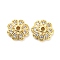 Brass Micro Pave Cubic Zirconia Bead Cap, Multi-Petal, Long-Lasting Plated, Lead Free & Cadmium Free, Golden, 8x8.5x2.5mm, Hole: 1.4mm