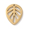 304 Stainless Steel Pendants, Laser Cut, Leaf, Golden, 12.5x9.5x1mm, Hole: 1mm