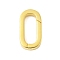 925 Sterling Silver Spring Gate Rings, Rectangle, Golden, 14.5x7.5x2.5mm