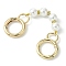 Zinc Alloy Spring Gate Rings Bag Extension Chains, with ABS Imitation Pearl Beads, Light Gold, 136mm