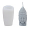 Bodhisattva DIY Candle 3D Bust Portrait Silicone Molds, for Half-body Sculpture Scented Candle Making, White, 9.1x4.6x3.8cm, Inner Diameter: 3.8x3.1x8.2cm