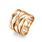 Cross 304 Stainless Steel Finger Rings, Rose Gold, US Size 9(18.9mm)