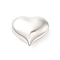 Brass Beads, Cadmium Free & Lead Free, Heart, Platinum, 26x30x12mm, Hole: 3mm