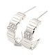 Серьги-гвоздики в виде арки из латуни с фианитом EJEW-K245-41P-1