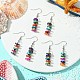 Серьги с подвесками из окрашенных ракушек EJEW-JE06083-2