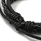 Трехслойные многонитевые браслеты из искусственной кожи и вощеного шнура BJEW-F468-08-4