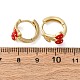 Серьги-кольца из вишневой латуни с микропаве из прозрачных кубических цирконий EJEW-U062-06A-G-5