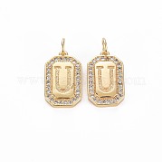 Латунные микропаве прозрачные подвески с фианитом KK-S356-767U
