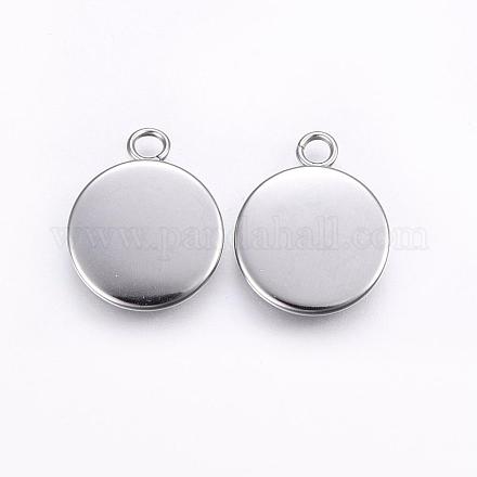 Подвеска-кабошон из нержавеющей стали 304 STAS-T008-128-1