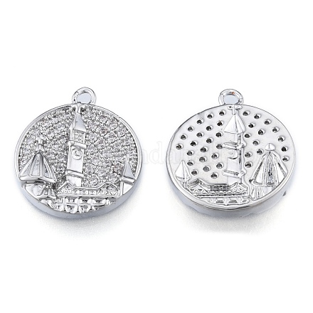 Латунные микропаве прозрачные подвески с фианитом KK-N216-566P-1
