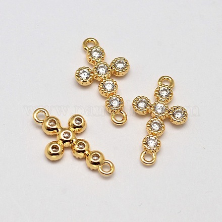 Крест из латуни микро проложить Aaa Цирконом подвески X-ZIRC-L050-04G-NR-1