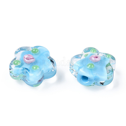 Ручной работы ухабистым Шарики Lampwork LAMP-N024-04E-1