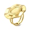 Ion Plating(IP) 304 Stainless Steel Ring Components, Pad Ring Settings, Oval, Real 18K Gold Plated, Tray: 10x6mm, Oval: 28x23.5mm, US Size 6(16.5mm)
