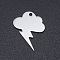 Non-Tarnish 201 Stainless Steel Laser Cut Pendants, Rain cloud, Stainless Steel Color, 19x15x1mm, Hole: 1.4mm