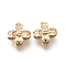 Brass Beads, Cadmium Free & Nickel Free & Lead Free, Flower, Real 18K Gold Plated, 6x6x3.5mm, Hole: 1mm