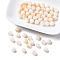 Two Tone Opaque Baking Painted Glass Beads Strands, Round, PeachPuff, 8x7mm, Hole: 1.2mm, about 100~102pcs/strand, 29.53~30.12 inch(75~76.5cm)