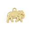 Ion Plating(IP) 304 Stainless Steel Pendants, Elephant Charm, Real 18K Gold Plated, 15x18.5x3mm, Hole: 2mm