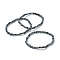 Natural Snowflake Obsidian Beaded Stretch Bracelets, Round, Beads: 4~5mm, Inner Diameter: 2-1/4 inch(5.65cm)