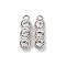 304 Stainless Steel Pendants, with Glass, Faceted, Pea, Clear, 21x6x4.5mm, Hole: 2mm