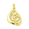 Brass Micro Pave Clear Cubic Zirconia Pendants, Cadmium Free & Nickel Free & Lead Free, Real 18K Gold Plated, Teardrop, 22x15.5x1.8mm, Hole: 4.5x3.5mm