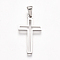 Non-Tarnish 304 Stainless Steel Pendants, Cross, Hollow, for Craft Jewelry Making, Stainless Steel Color, 25x13x1mm, Hole: 5x3mm