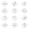 UNICRAFTALE 12pcs Hollow Zodiac Sign Stainless Steel Linking Charms Flat Round with Constellations Links Connectors Metal Connector Links for Jewelry Making, 1.4mm Hole Stainless Steel Color