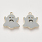 Light Gold Plated Alloy Pendants, with Enamel, Ghost, Halloween, Dark Gray, 20.5x18x2.5mm, Hole: 2mm
