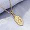 Hexagon with Moon & Rabbit 304 Stainless Steel Pendant Necklaces, Ion Plating(IP), Real 18K Gold Plated, 18.03 inch(45.8cm)