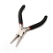 65# Carbon Steel Jewelry Pliers, Round Nose Pliers, Ferronickel, Black, 12x7.9x0.9cm