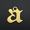 201 Stainless Steel Charms, Laser Cut, Letter, Golden, Letter.A, 7.5x7x1mm, Hole: 1.2mm