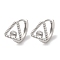 Brass Stud Earring Findings, Cadmium Free & Nickel Free & Lead Free, Platinum, 12.5x10.5mm, Pin: 0.9mm