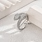 Fashionable Brass Inlaid Rhinestones Teardrop Cuff Open Ring for Women's Vacation Wedding, Golden, Adjustable