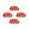 Rack Plating Alloy Enamel Pendants, Cadmium Free & Nickel Free & Lead Free, Light Gold, Word Merry Christmas, Dark Red, 12.5x20x1.5mm, Hole: 1.8mm