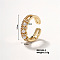 Chic Geometric Brass Open Cuff Ring, Cute and Elegant Hand Accessory, Golden