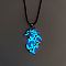 Luminaries Alloy Dragon Pendant Necklace, Glow In The Dark Jewelry for Women, Light Sky Blue, 23.62 inch(60cm)